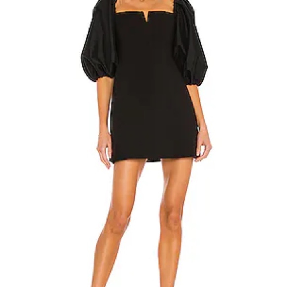 Likely Black Mini Dress with Puff Sleeves